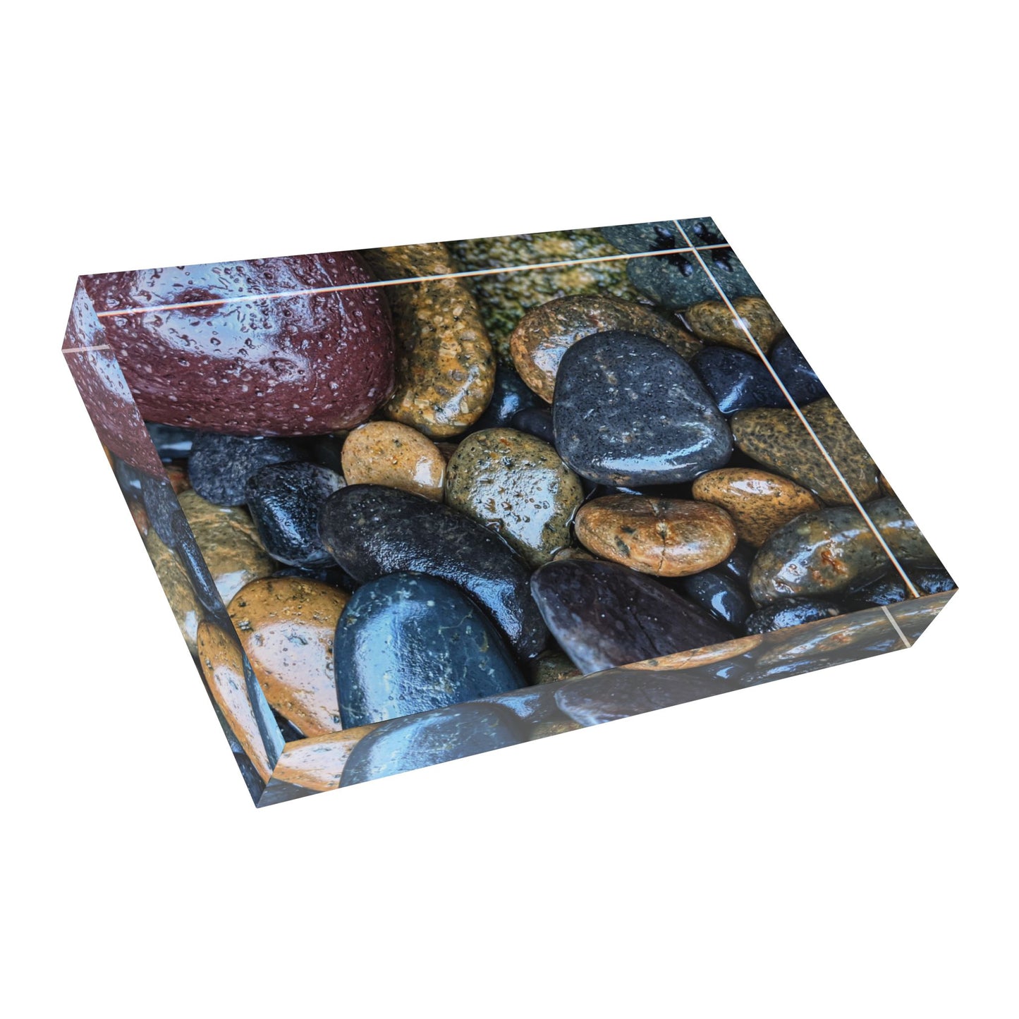 Swamis Vibe Surf and Sunsets 3D Photo Blocks Wet rocks #1110 Nature-Inspired Photo Block Display, Rustic Home Décor, Picture Frame for Special Moments, Unique Gift for Nature Lovers, Office Desk Decor