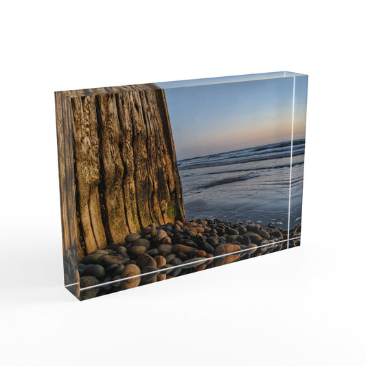 Swamis Vibe Surf and Sunsets Beacons Beach Wood Ocean Coastal Photo Block, Ocean Art Display, Beach Wall Decor, Home Accent for Beach Lovers, Gift for Ocean Enthusiasts, Nature Photography
