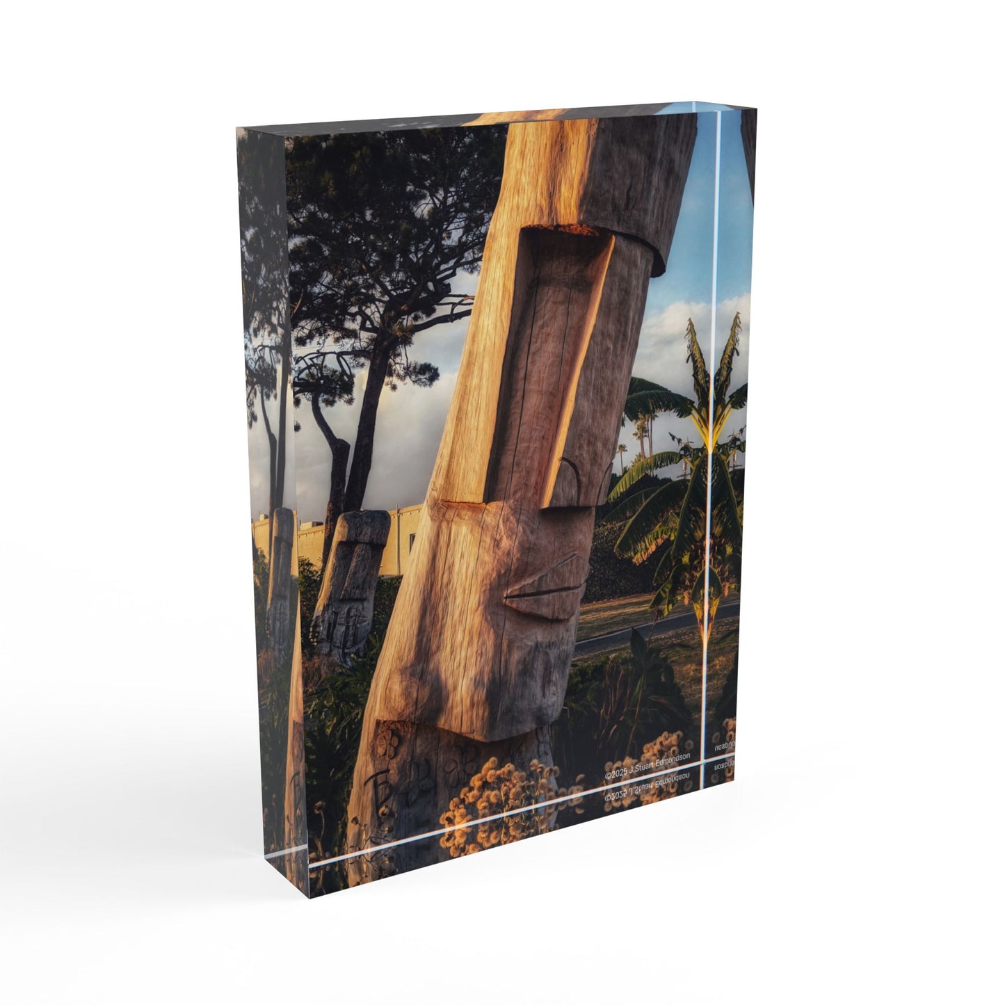 Swamis Vibe Surf and Sunsets Tiki Totem #2. Photo Block - Rustic Home Decor, Gift for Nature Lovers, Memory Display, Desk Accessory, Wall Art