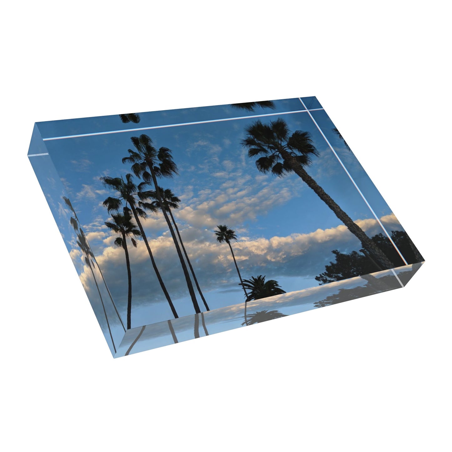 Swamis Vibe Surf and Sunsets Swamis Palm Trees Photo Block #248 Photo Block Art Display, Nature Decor, Beach Photography, Gift for Home Office, Coastal Wall Art, Landscape Photo Block