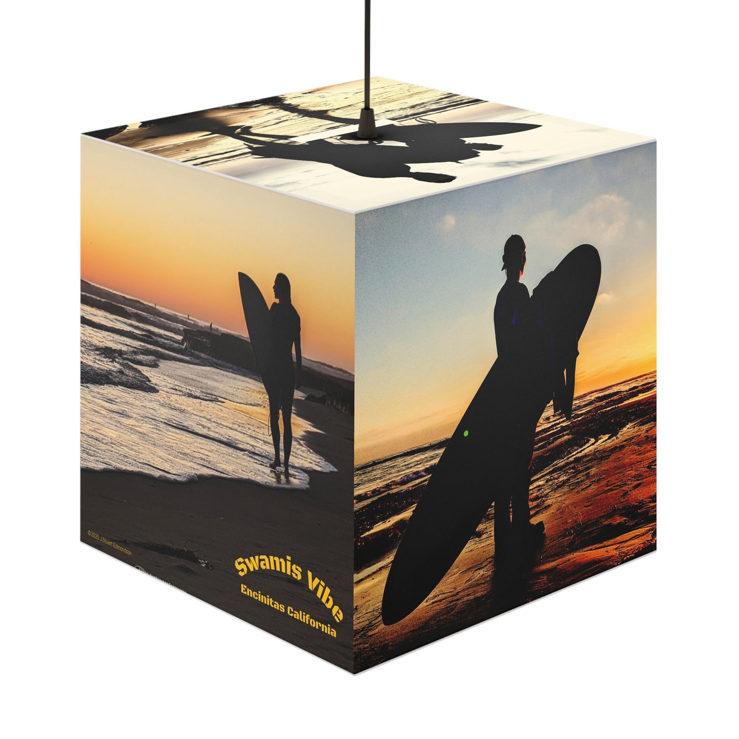 Swamis Vibe Surf and Sunsets CUBE Lamp #4 home, office lighting, surfing lamp, surfers light,