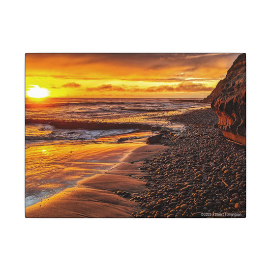 Swamis Vibe Encinitas California JSE Photograph #308 Swamis Reef Sunset Beach Canvas Art, Stretched Wall Decor, Coastal Home Decor, Ocean Sunset Artwork, Beach Lover Gift