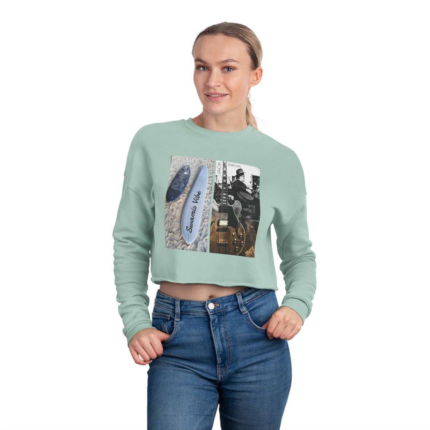 Swamis Vibe Cropped Sweatshirt — California Music Surf Sunset Design