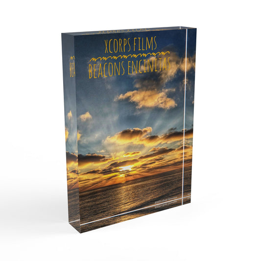 Swamis Vibe Surf and Sunsets Beacons Beach Sunset Scenic Photo Block, Sunset Wall Decor, Home Office Accessory, Gift for Photography Lovers