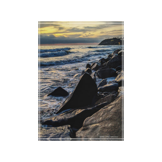 Swamis Vibe Surf and Sunsets Swamis Beach and The Melted Rocks Scenic Photo Block, Ocean Wall Art, Beach Decor for Home, Coastal Gift, Photography Display