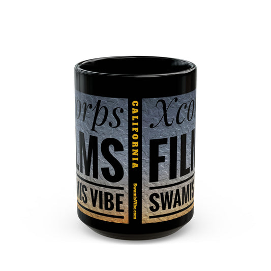 Swamis Vibe Encinitas California JSE Designs #1 Xcorps Films Swamis Vibe Ceramic Mug Swamis Vibe Black Coffee Mug - Stylish Ceramic Drinkware, Filmmaker Gift, Unique Home Decor, Ideal for Birthdays & Celebrations