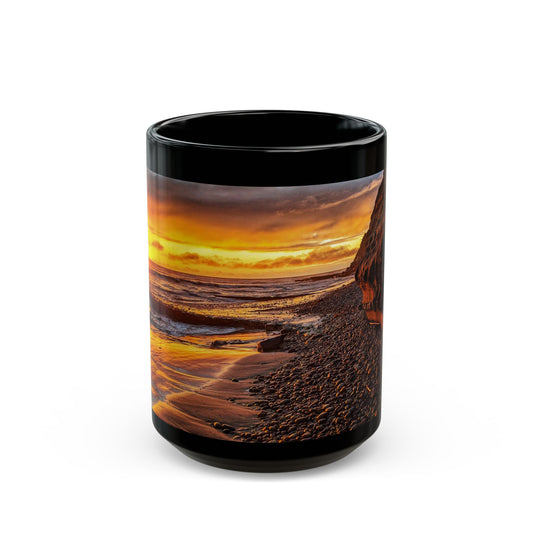 Swamis Vibe Encinitas California JSE Designs #10. Xcorps Films Swamis Sunset Vibe Ceramic Mug Black Sunset Beach Mug - Perfect for Coffee Lovers, Beach House Decor, Nature Gifts, Travel Mementos, Relaxing Vibes