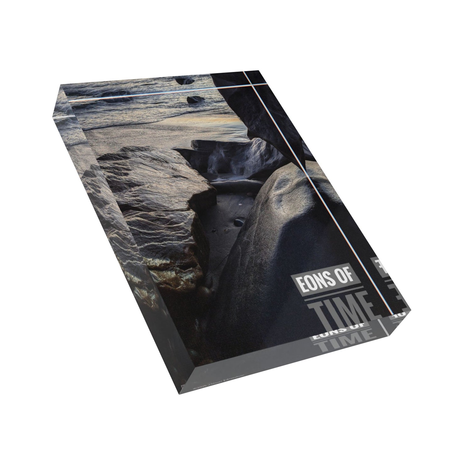 Swamis Vibe Surf and Sunsets SWAMIS VIBE Photo Block #55 Eons Of Time, Black and White, Decorative Desk Decor, Unique Wall Art, Nature Photography, Gift for Home Decor Lovers