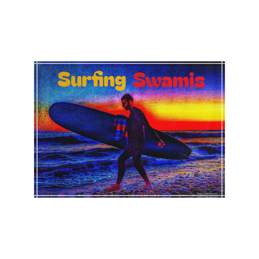 Swamis Vibe Surf and Sunsets 3D Photo Blocks - Surfing Swamis Colorful Surfer Photo Block