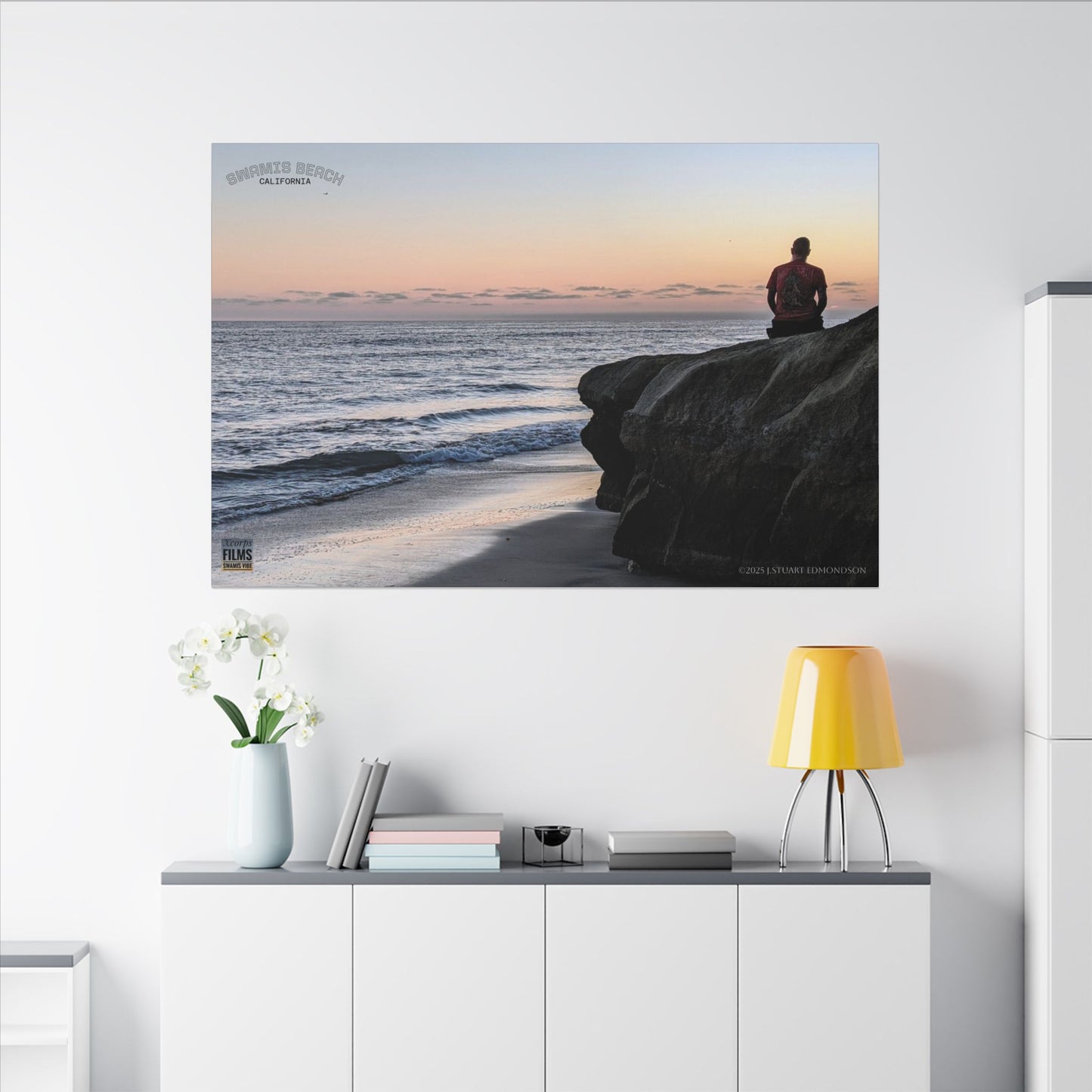 Swamis Vibe Encinitas California JSE Photograph #251 Meditation Serene Beach Canvas Print, Wall Decor, Coastal Art, Home Decor, Nature Wall Art, Perfect Gift for Ocean Lovers