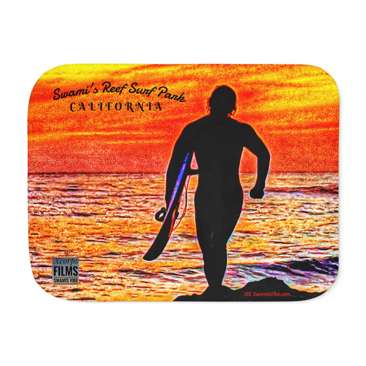Swamis Vibe Film Encinitas California JSE Designs Fire Sunset Sherpa Surfer Blanket #5.