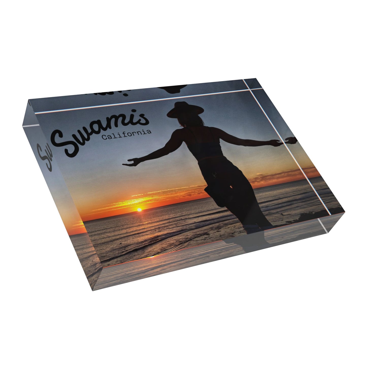 Swamis Vibe Surf and Sunsets Swamis Viber Sunset Tribute Photo Block Coastal Decor, Swamis California Print, Home Decor, Beach House Gift, Sunset Art, Wall Art