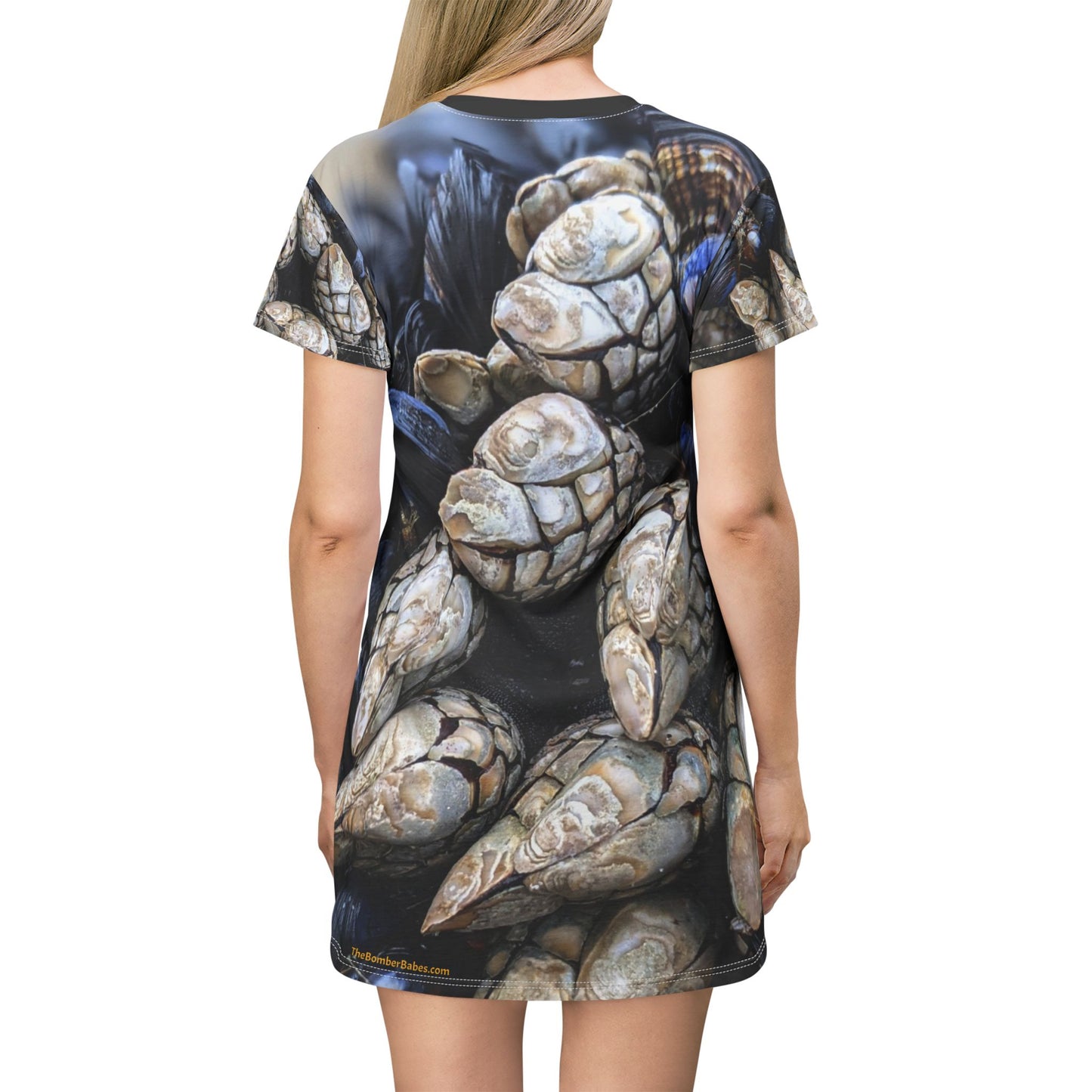 Swamis Vibe Encinitas California JSE Designs Barnacle Beach Dress #1. Artistic Nature T-Shirt Dress Nature-Inspired T-Shirt Dress, Casual Wear, Beach Cover-Up, Summer Fashion, Unique Gift for Her, Outdoor Adventures
