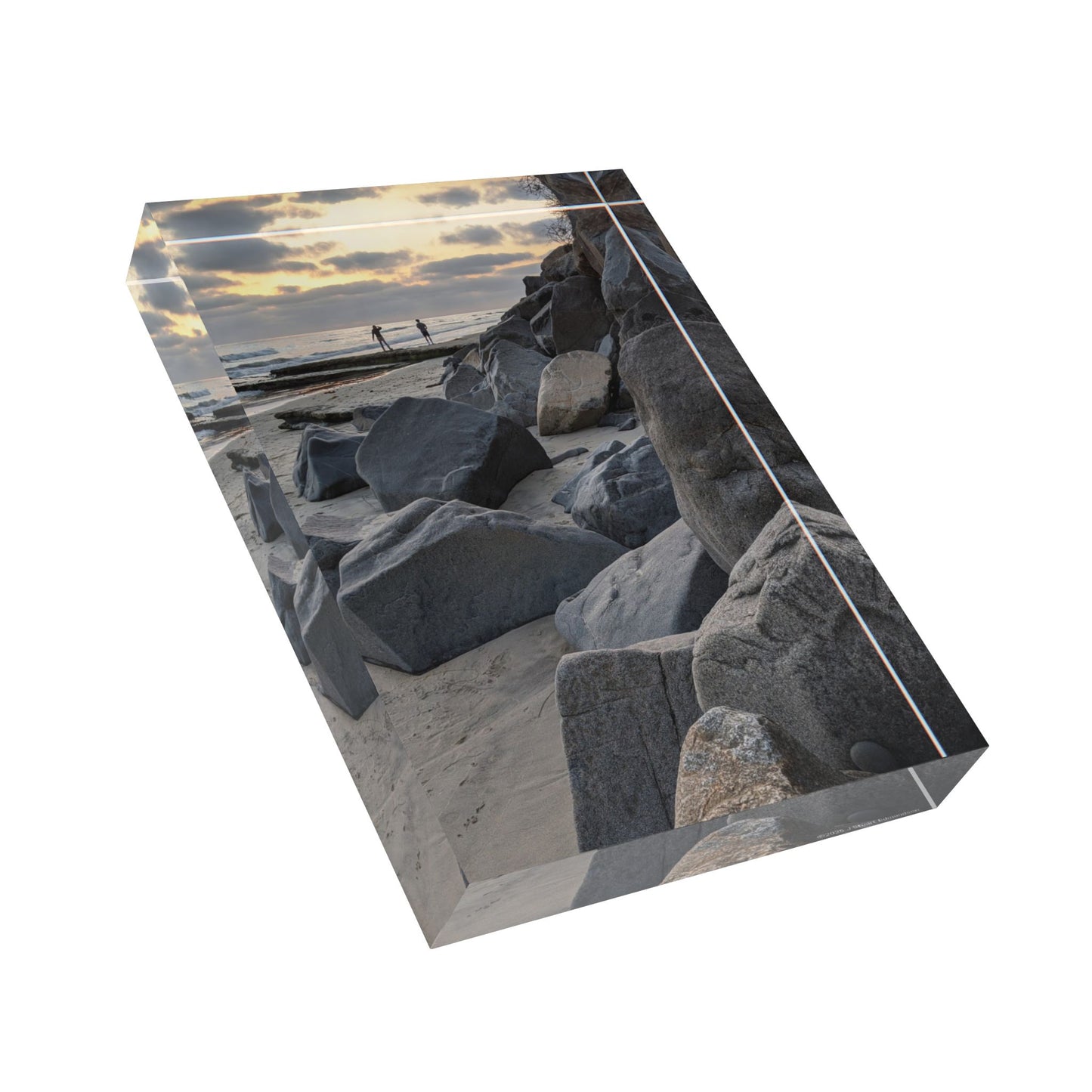 Swamis Vibe Surf and Sunsets Swamis Melted and Balanced Rocks Scene #344 Photo Block Print, Decorative Photo Display, Modern Desk Art, Customizable Gift, Home Decor Block