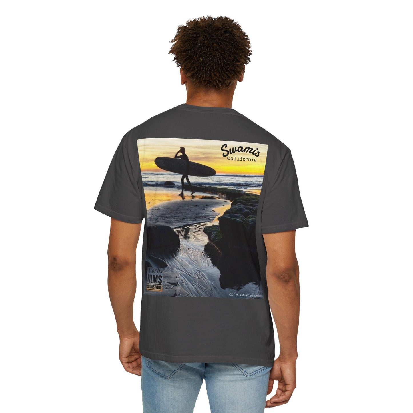 Swamis Vibe JSE Designs unisex garment-dyed t-shirt #151 Swamis Surf Park California Surfing T-Shirt, Beach Vibes Tee, Garment-Dyed Apparel, Unisex Summer Shirt, Gift for Surfers