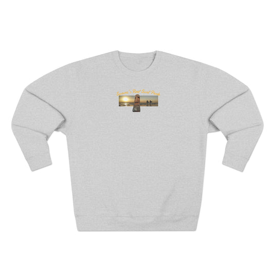 Swamis Vibe Encinitas California JSE Designs #1. Custom Designed Swamis Surf Park Crewneck Unisex Sweatshirt - Beautiful  Surfing Beach Sunset California Coast