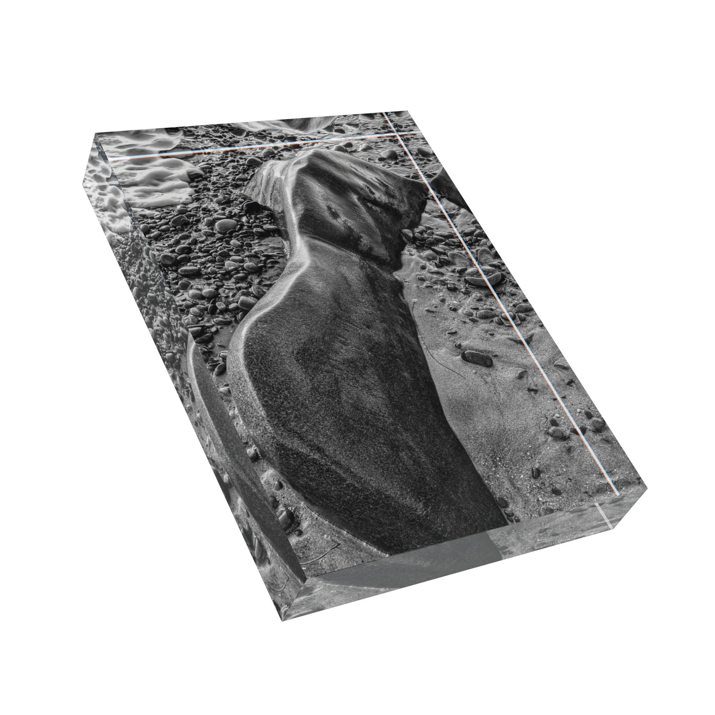 Swamis Vibe Surf and Sunsets Gallery Swamis Melted Rocks #147 Photo Block 3D Elegant Photo Block Display for Home Decor, Personalized Gift, Art Showcase, Abstract Art, Rustic Decor