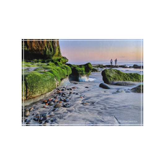 Swamis Vibe Surf and Sunsets Low Tide Shoreline #1. Scenic Photo Block Display, Beach Decor, Nature Photography Gift, Home Icebreaker, Personalized Wall Art