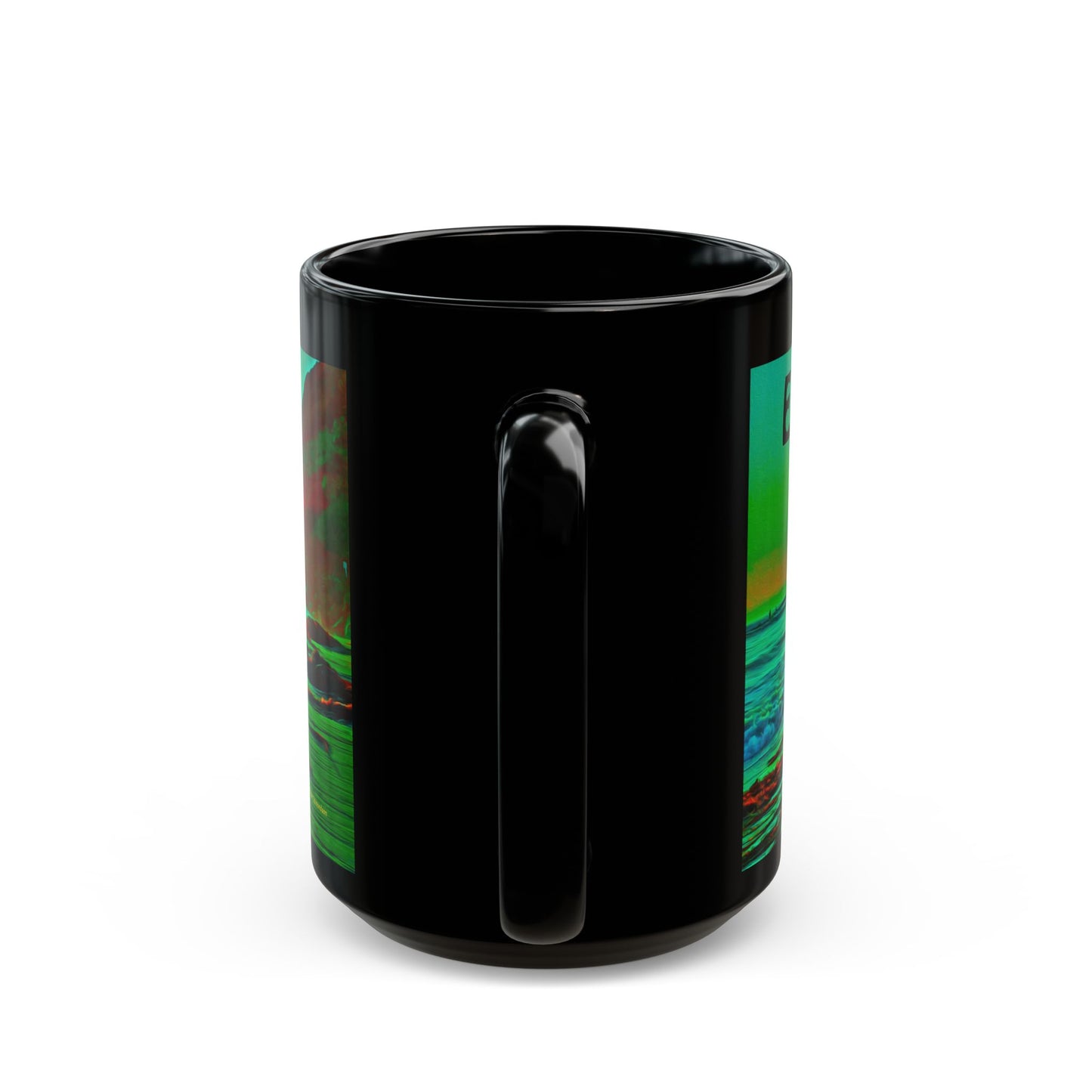 Swamis Vibe Encinitas California JSE Xcorps Films Designs #8. Swamis Surfer's Paradise Black Mug - Perfect for Coffee Lovers, Beach Vibes, Gifts for Him/Her, Summer, Surfing Enthusiasts, California