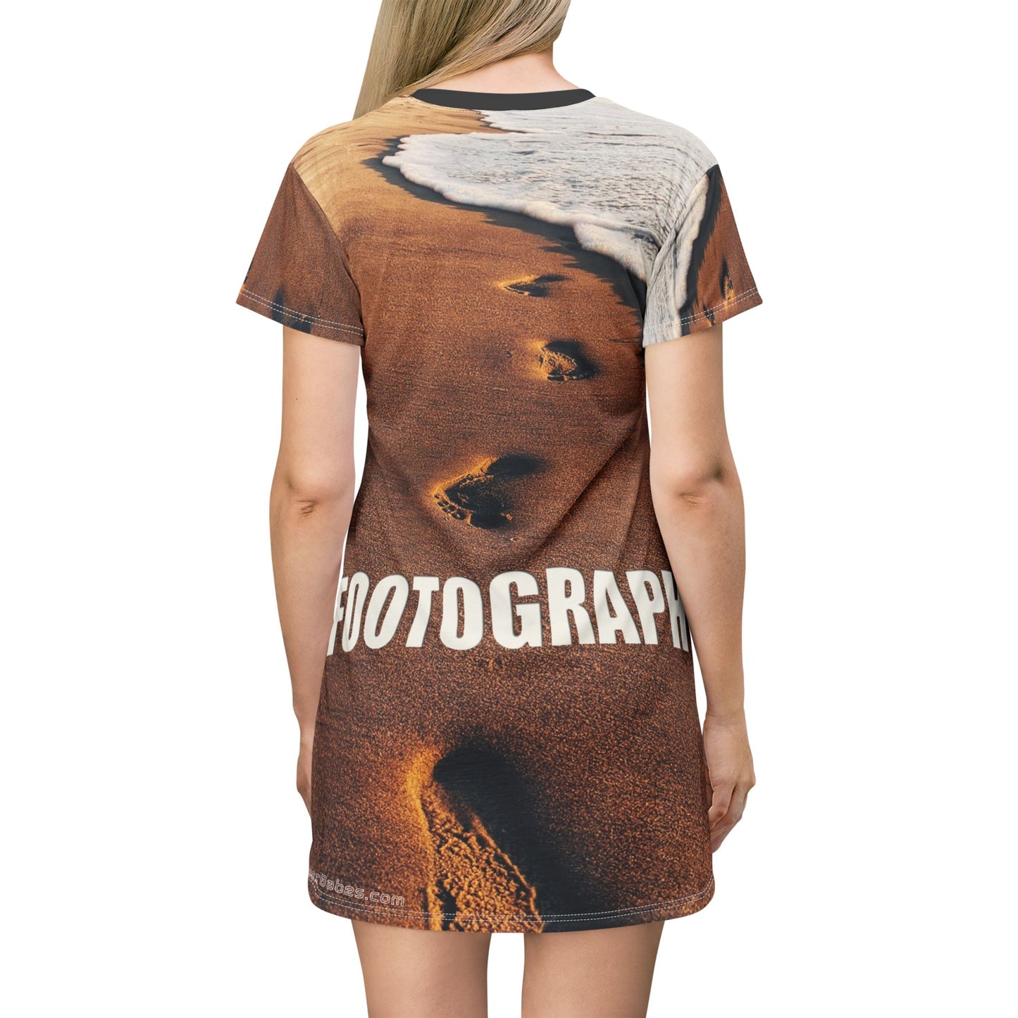 Swamis Vibe Coastal T-Shirt Beach Dress #5. Footography Artistic Nature T-Shirt Dress Beach Footprint T-Shirt Dress, Relaxed Summer Style, Casual Wear, Beach Vacation Outfit, Unique Gift Idea, Comfortable Dress