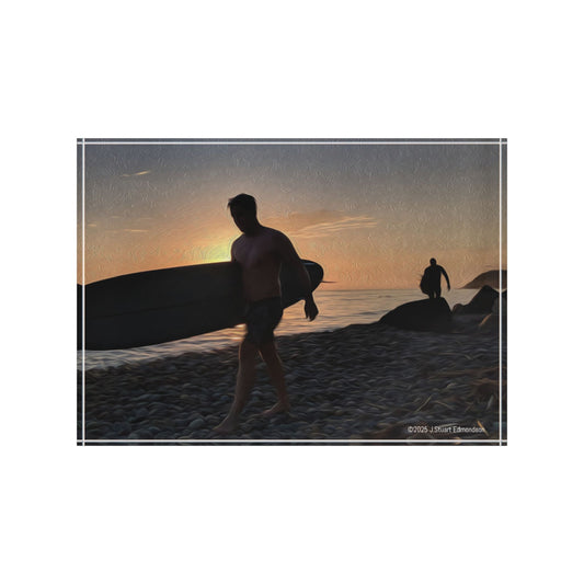 The Swamis Vibe Surf and Sunset Photo Film series Encinitas California - Surfers Silhouettes #1 Sunset Surf Photo Block Display, Photo Art, Home Decor, Gifts for Surfers, Beach Lovers, Coastal Decor