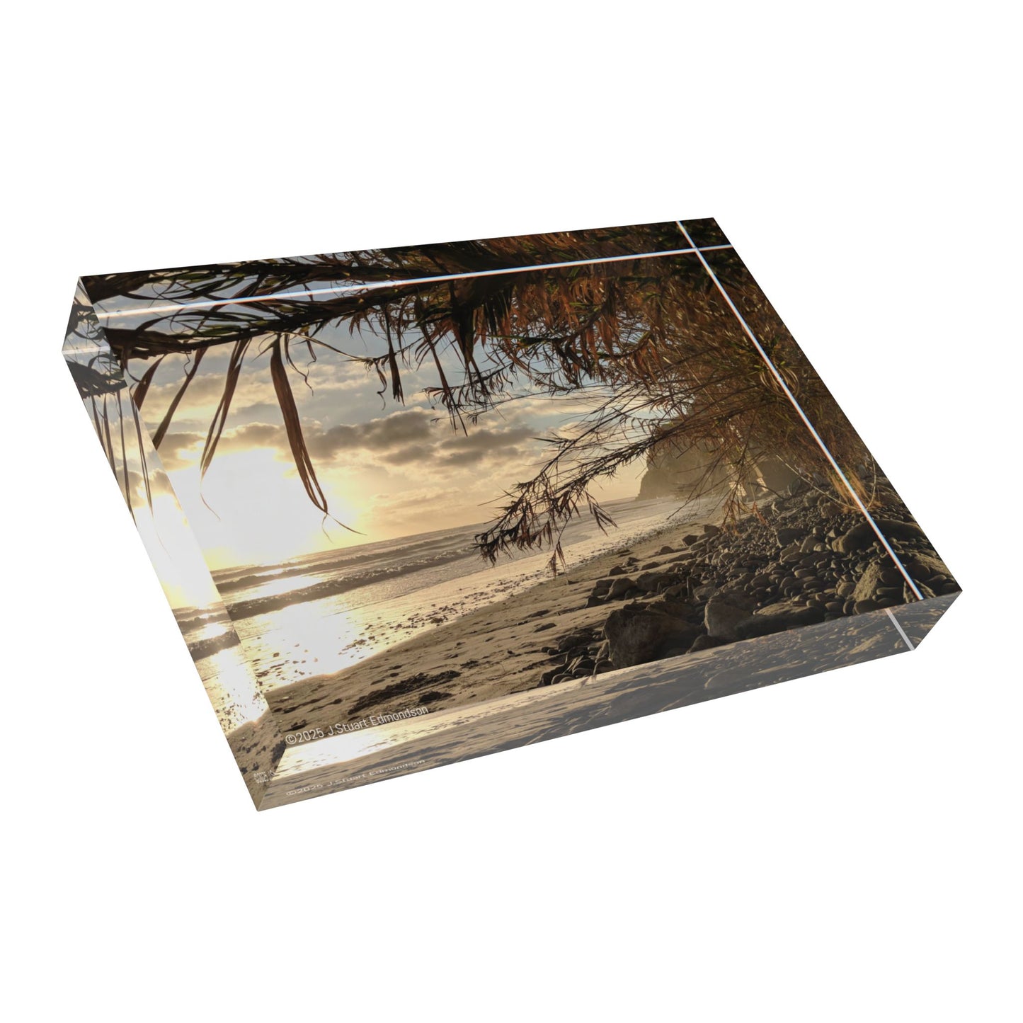 Swamis Vibe Surf and Sunsets Swamis Point South #2. Acrylic Photo Block, Inspirational Beach Decor, Wall Art for Home, Unique Gift for Friends, Ocean Sunset Keepsake