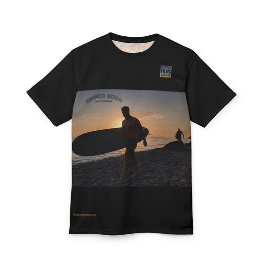 Swamis Vibe Encinitas California JSE Designs #4. Swamis Sunset Surfer Unisex T Tee, Gift for Surfers, Casual Summer Wear, Abstract Designs, Ocean Lover Shirt, Men’s & Women’s Apparel