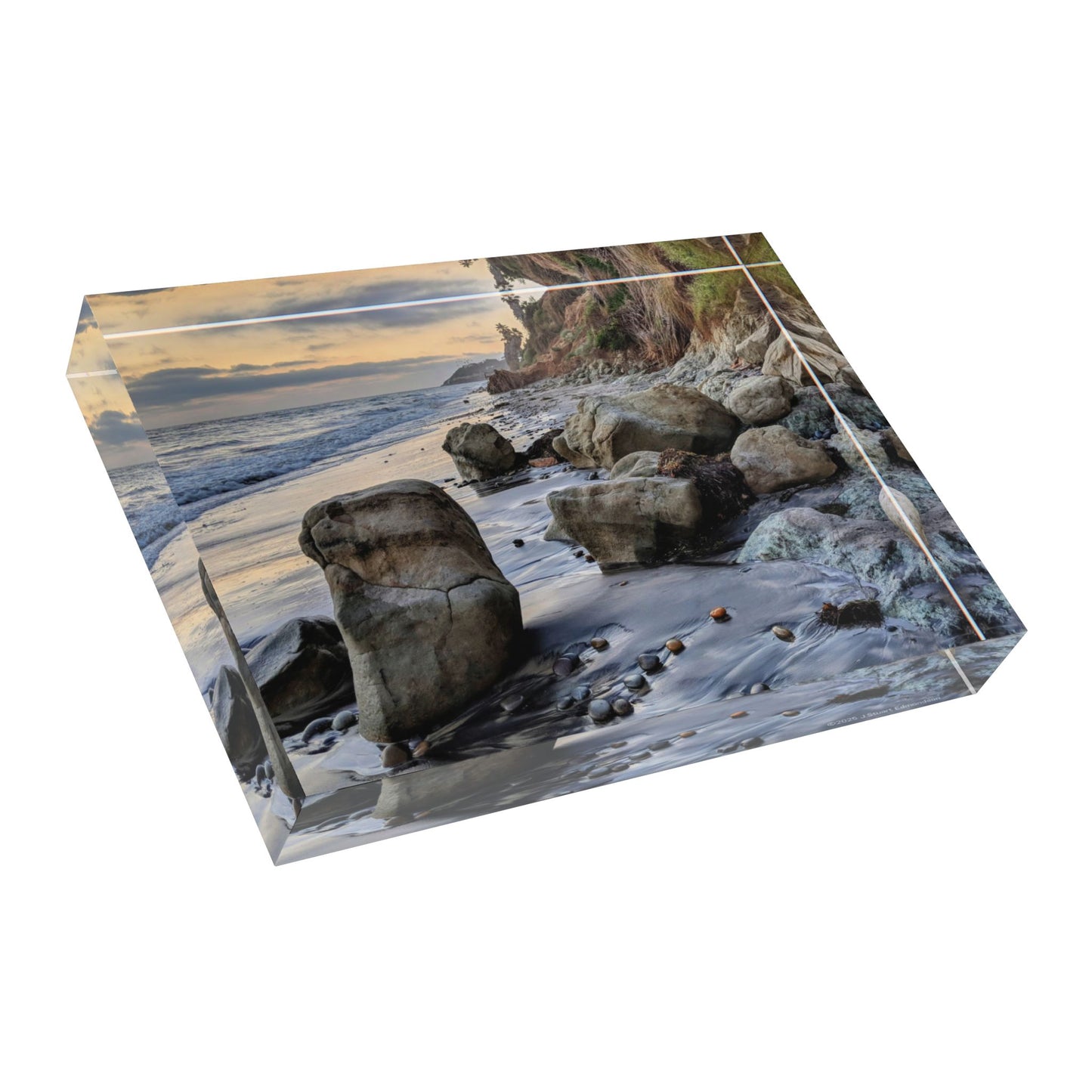 Swamis Shoreline #1. Coastal Photo Block Art Display - Ocean Decor, Beach Photography, Home Accent, Gift Idea, Wall Art