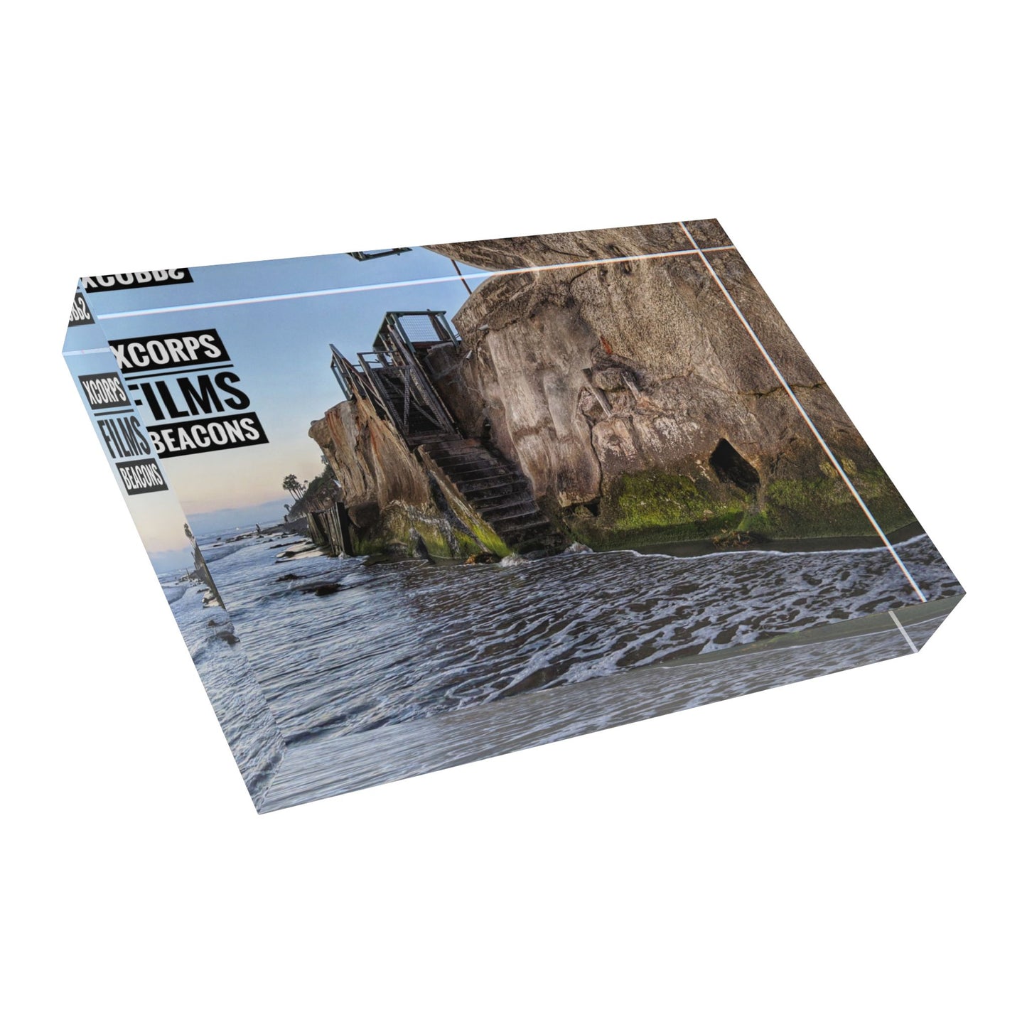 Swamis Vibe Surf and Sunsets Series Beacons Beach Xcorps Films Photo Block Display, Customizable Art Block, Coastal Decor, Personalized Photo Gift, Home or Office Decoration