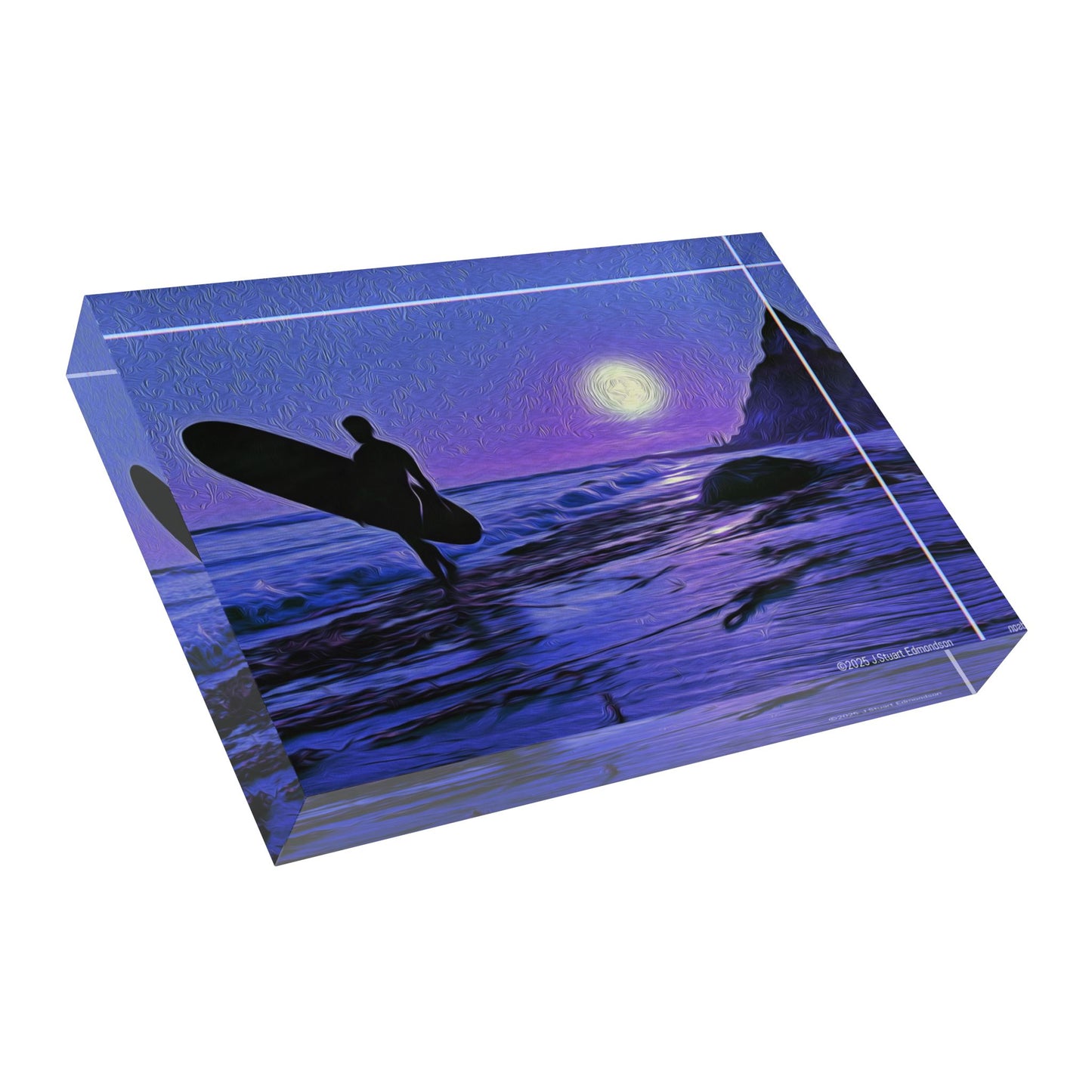 Swamis Vibe Surf and Sunsets - The UV Surfer #1. Surfing Photo Block, Ocean Decor, Beach Art, Wall Display, Gift for Surfers, Coastal Home Decor, Nautical Wall Art