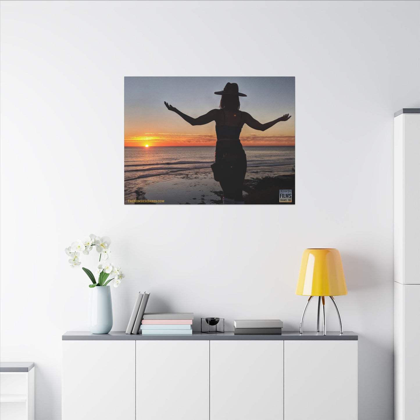 Swamis Vibe Encinitas California JSE Photograph #334 Swamis Sunset Tribute Wall Art, Matte Canvas Print, Beach Decor, Inspirational Home Decor, Gift for Nature Lovers, Relaxing Artwork