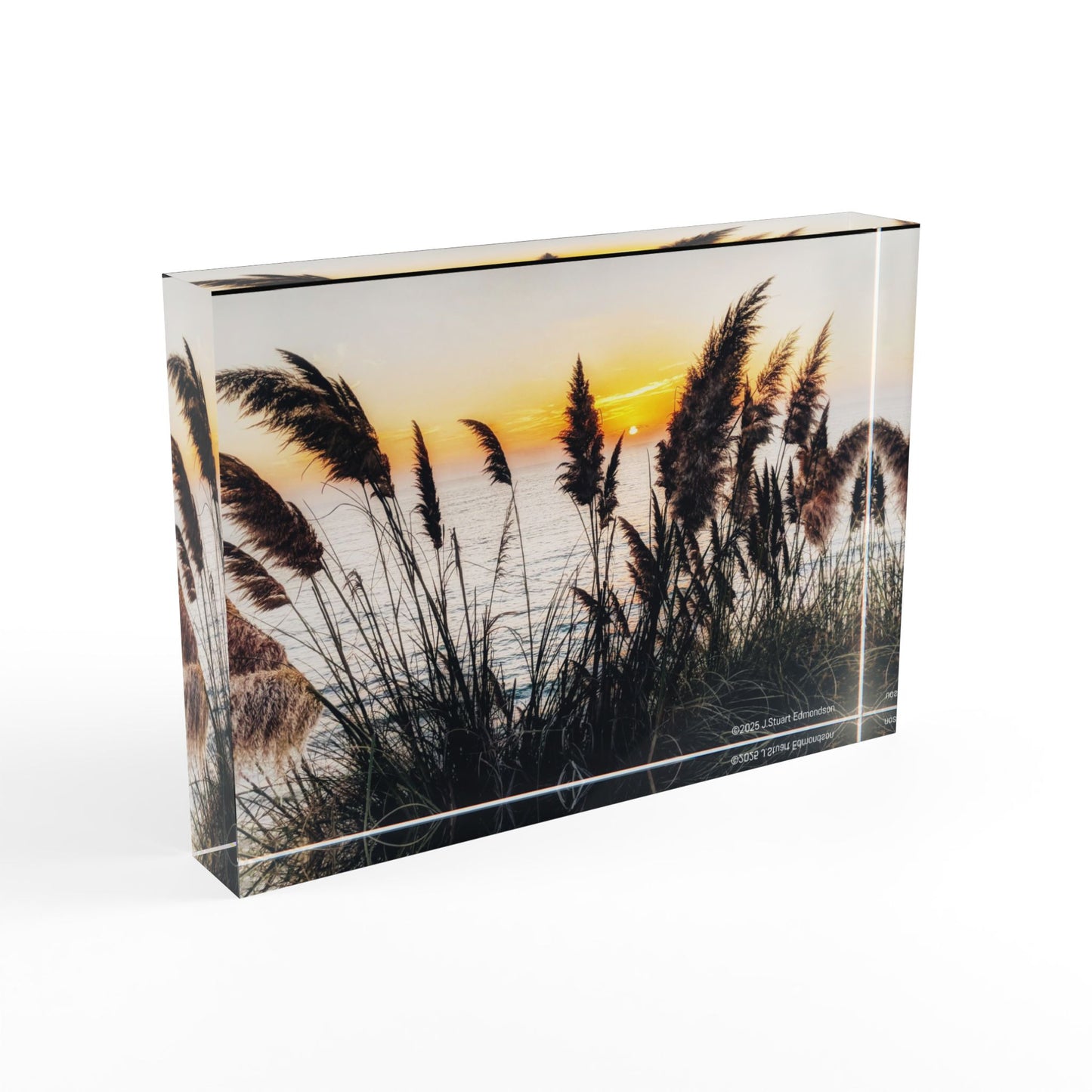 Swamis Vibe Surf and Sunsets Swamis Pampass Grass Sunset #1. Photo Block, Nature Display Stand, Home Decor, Gift for Him/Her, Personalized Photography