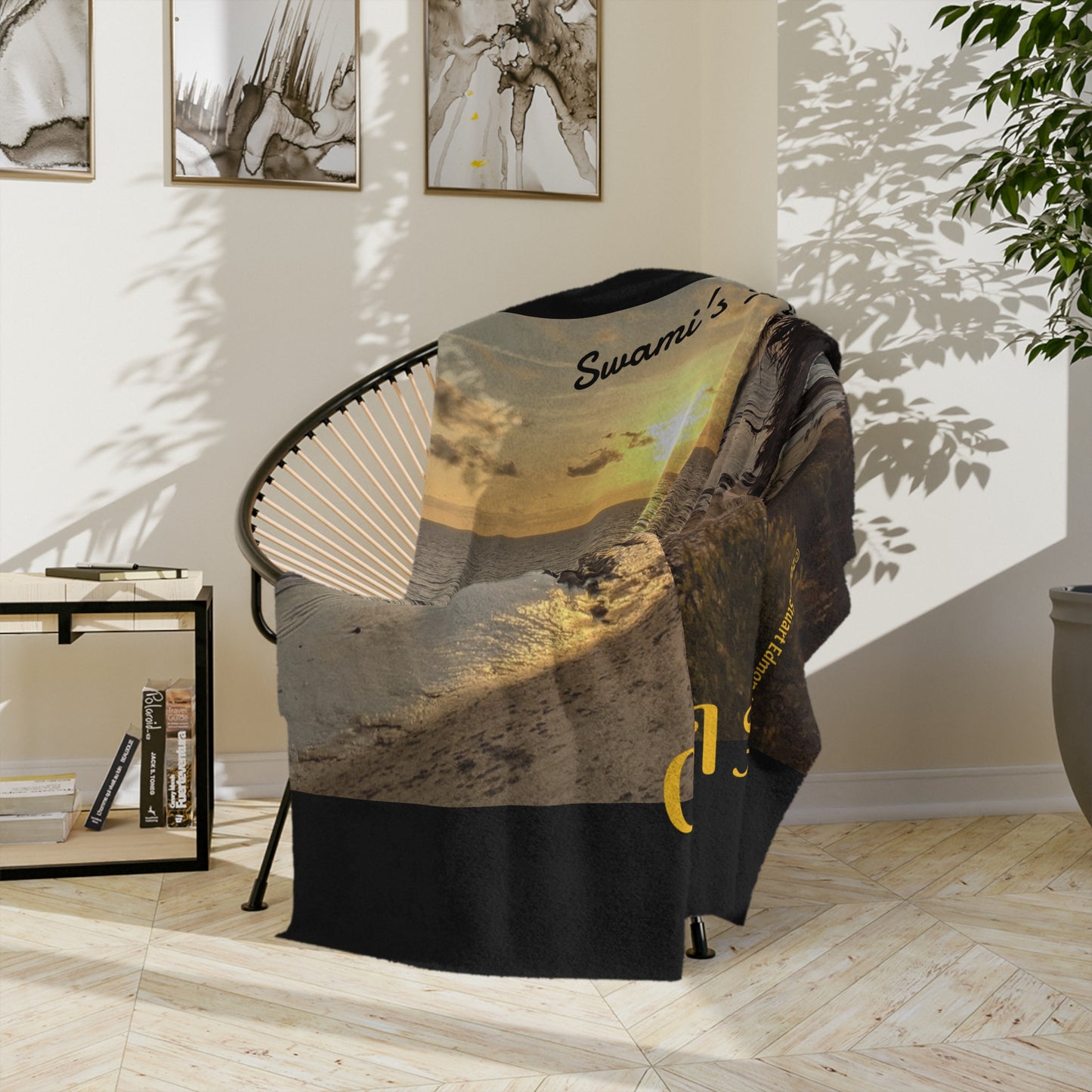 Swamis Vibe Encinitas California JSE Designs Surfer Sunset Blanket #3. Cozy Velveteen Blanket | Beach Sunset Decor, California Theme, Travel Souvenir, Gift for Surf Lovers, Home Comfort, Warm Throw