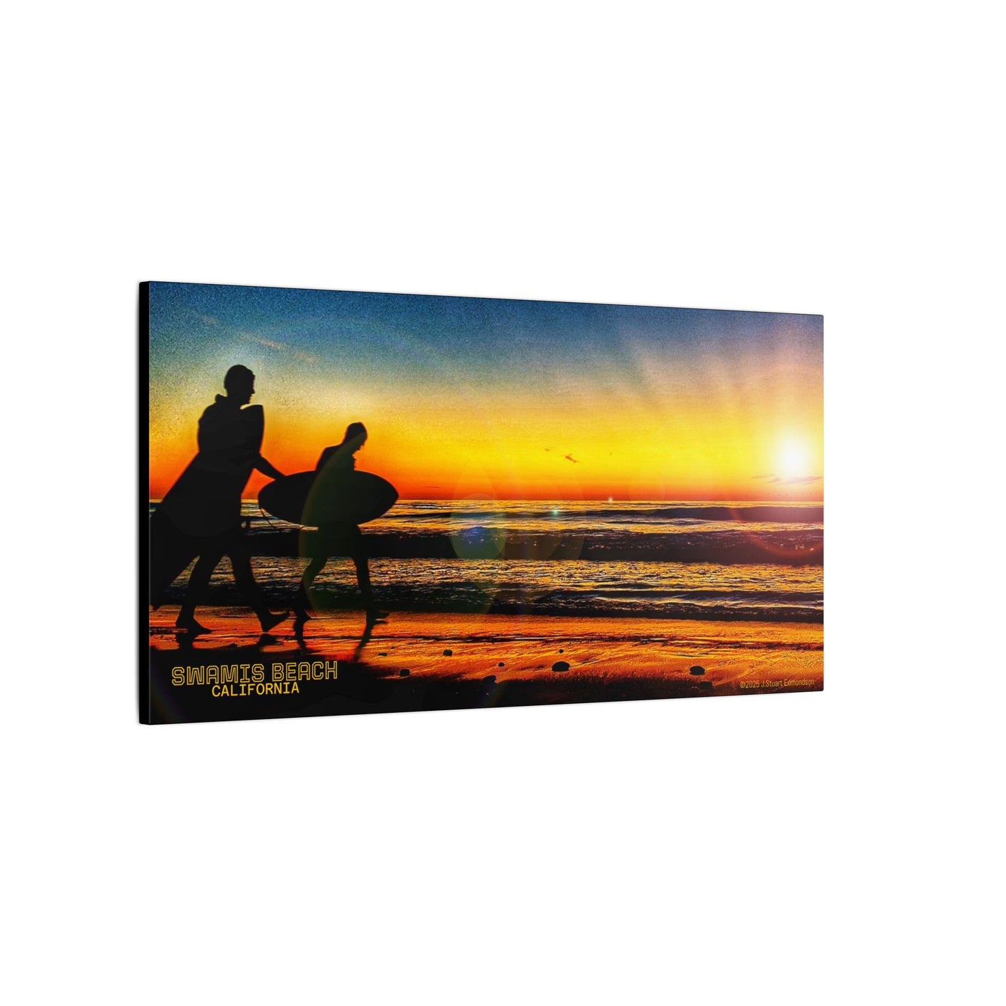 Swamis Vibe Encinitas California JSE Photograph #115 Spirited Swamis Surfers Sunset Sunset Surfing Matte Canvas Print, Surfer Wall Art, Beach Home Decor, Gift for Surf Lovers, Coastal Living, Ocean Art