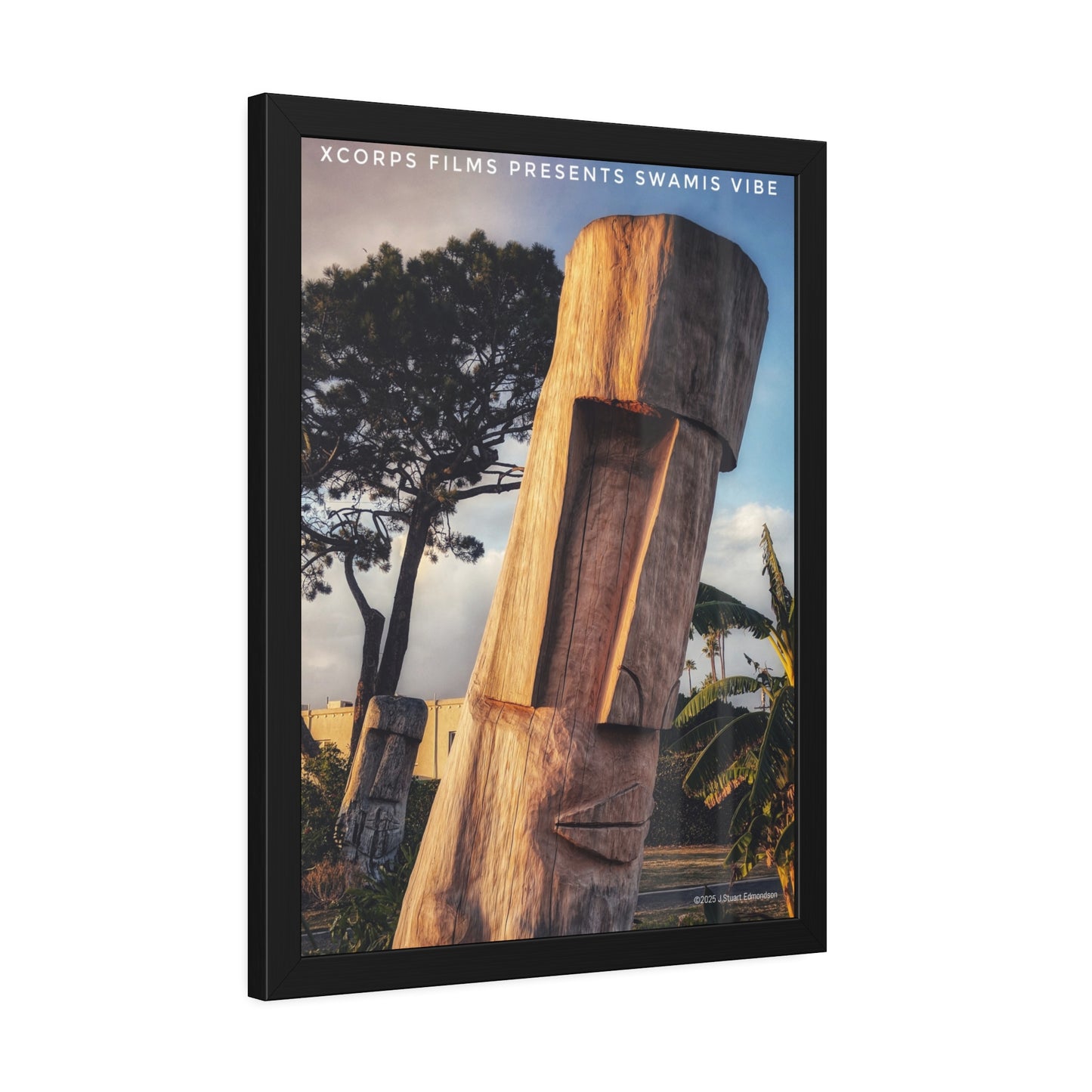 Swamis Vibe Surf and Sunsets Swamis Surf Park Tiki Heads Artistic Framed Posters Home Decor for Nature Lovers, Wall Art