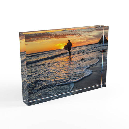 Swamis Vibe Surf and Sunsets 3D Sunset Surf Photo Block - Sunset Surfer #1122 Decorative Home Accent, Gift for Surfers, Beach Decor, Office or Home