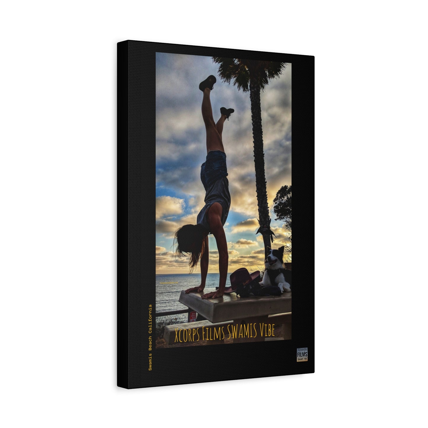 Swamis Vibe Encinitas California JSE Designs #2. Handstand Swami's Beach Canvas Print | Beach Wall Art, Home Decor, Inspirational Gift, Coastal Artwork, Photography Decor