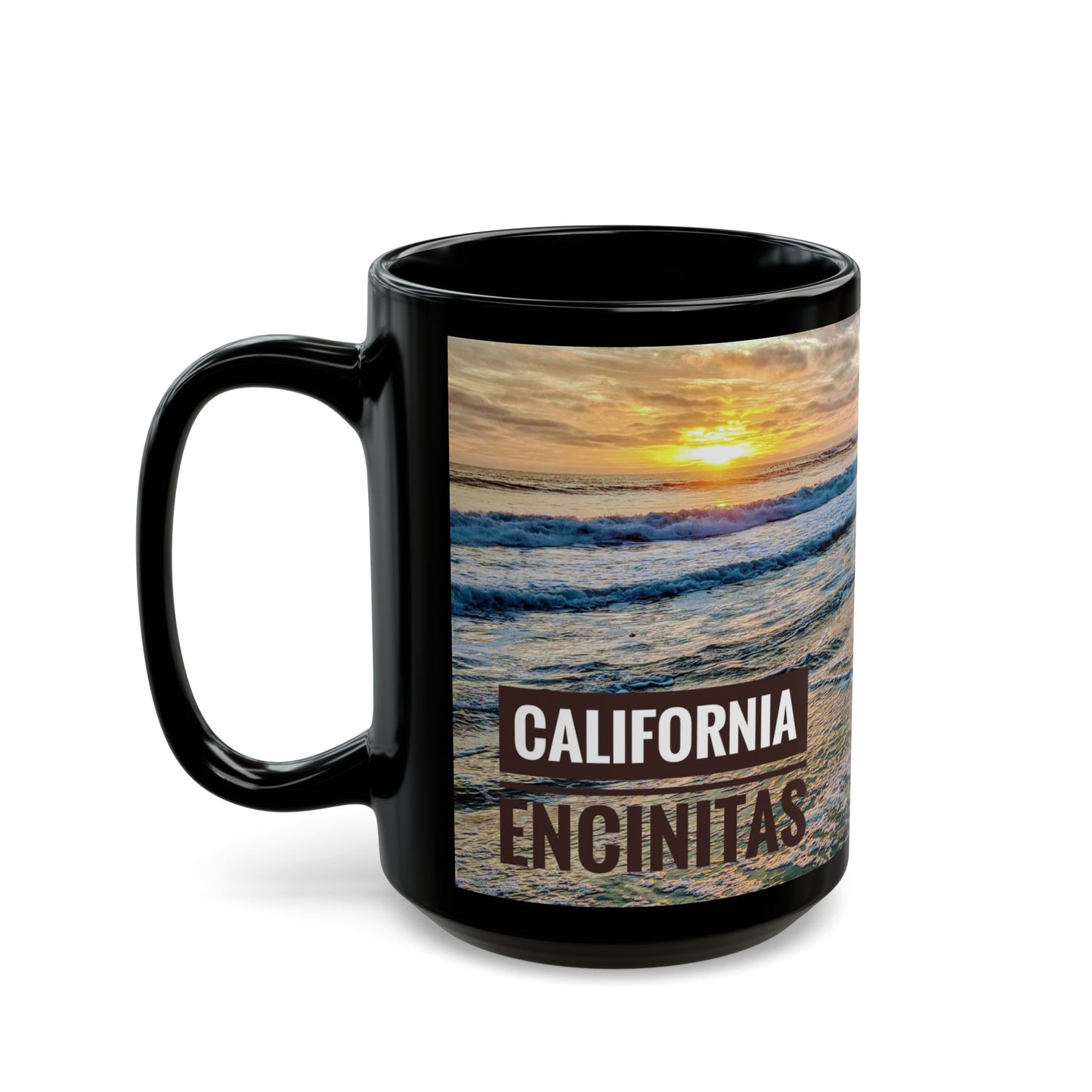 Swamis Vibe Encinitas California JSE Designs #4. Xcorps Films Swamis Vibe Ceramic Mug Serene Ocean Sunset Mug, Ideal for Beach Lovers, Great Gift for Birthdays, Holidays, Coffee & Tea Enthusiasts, Relaxing Vibes