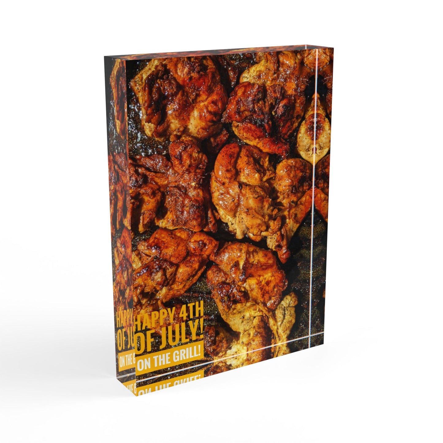 Swamis Vibe Surf and Sunsets Gallery Presents Happy 4th Of July BBQ Grill Photo Block 4th of July Photo Block, Decorative BBQ Display, Holiday Decor, Red White and Blue, Grilling Gift, Patriotic Kitchen Art