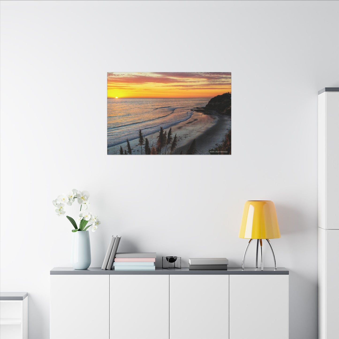 Swamis Vibe Encinitas California JSE Photograph #529 Swamis Point Sunset Surfing Wall Art, Stretched Canvas Print, Coastal Decor, Beach House Artwork, Swamis Sunset Scene, Nautical Gift