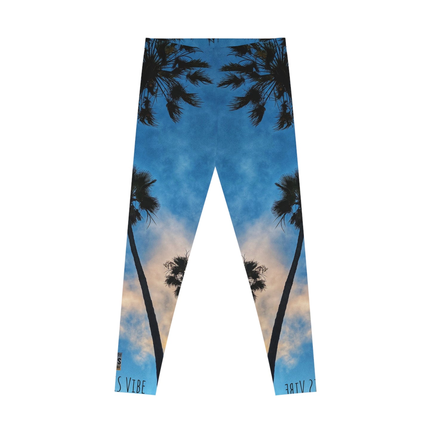 Swamis Vibe Encinitas California JSE Designs Palm Tree Leggings #3. Tropical Palms Leggings - Perfect for Yoga, Beach Days, Summer Vibes, Exercise, and Casual Outings