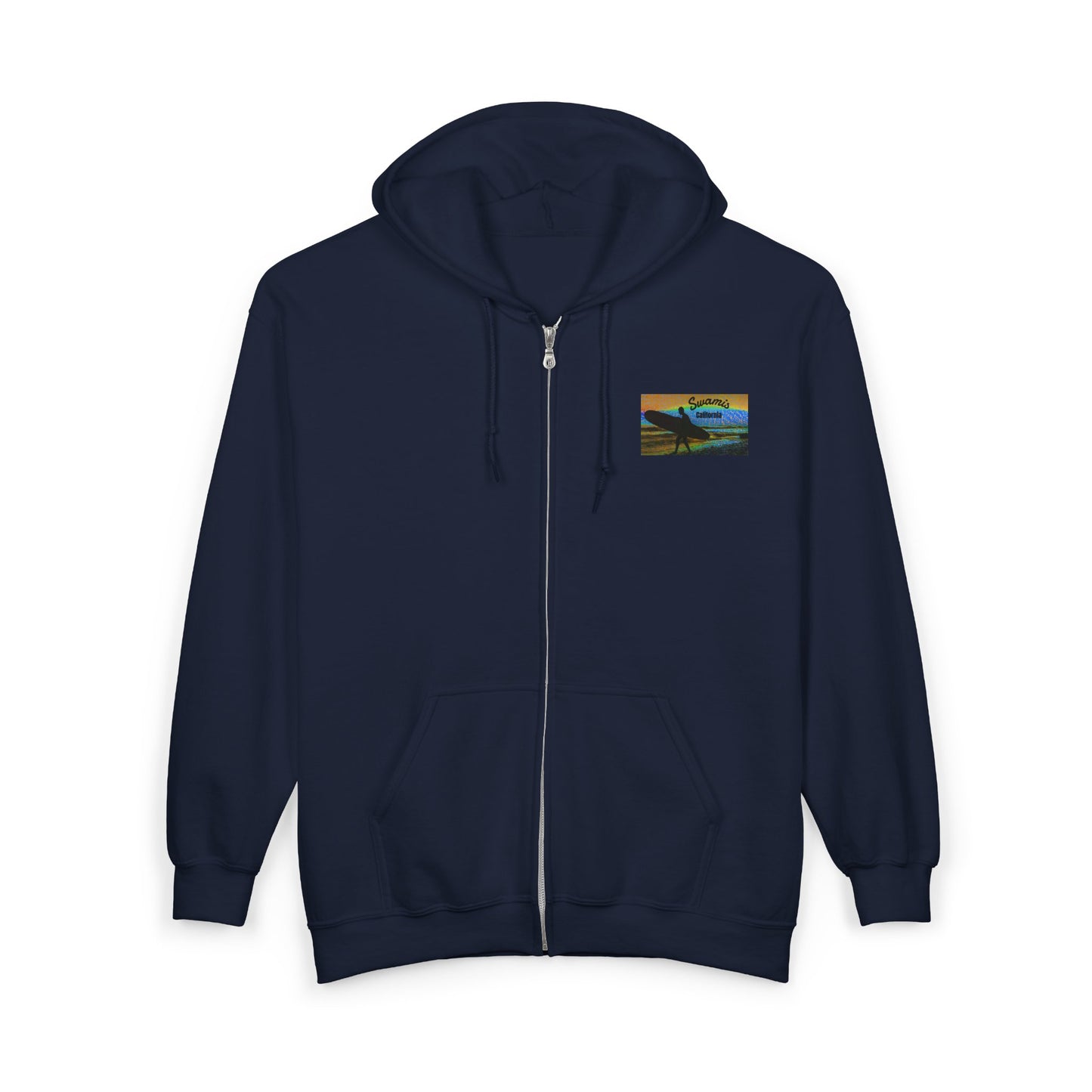 Swamis Vibe Encinitas California JSE Designs custom Hoodie #4. Swamis Beach Surf Vibe California Stylish Zip-Up Hooded Sweatshirt, Cozy Casual Wear, Perfect Gift for Friends, Unique Art Design, Great for Every Season