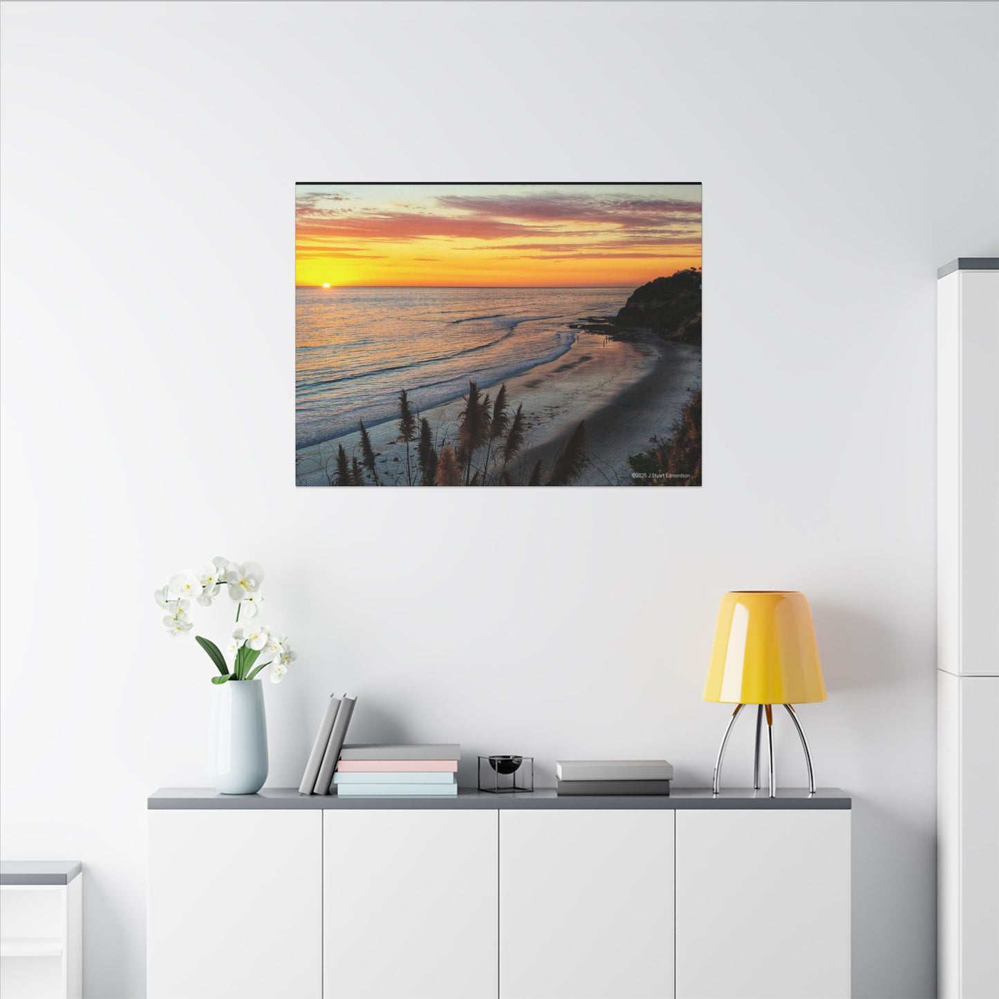 Swamis Vibe Encinitas California JSE Photograph #529 Swamis Point Sunset Surfing Wall Art, Stretched Canvas Print, Coastal Decor, Beach House Artwork, Swamis Sunset Scene, Nautical Gift