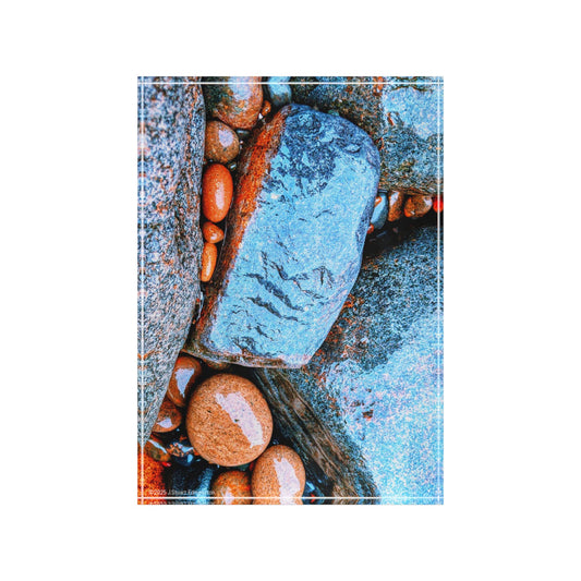 Swamis Vibe Surf and Sunsets Gallery Presents Blue Rocks #311 3D Photo Block Coastal Stone Photo Block, Beach Decor, Nature Art, Gift for Her, Home Decoration, Rustic Wall Art