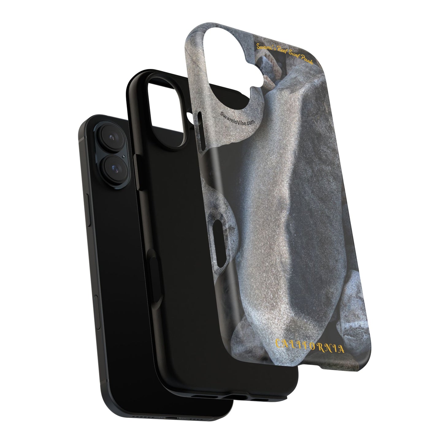 Swamis Vibe Encinitas California JSE Phone Case Designs #3. Swamis Beach Melted Rocks Durable Phone Case with Rock Design, Tough Cases for Outdoorsy Souls, Unique Gift for Nature Lovers, Perfect for Hiking and Adventure