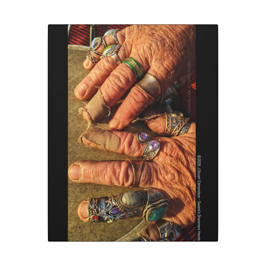 Swamis Vibe Encinitas California JSE Photograph #1253 Swamis Drummer Hands Artistic Canvas Wall Art, Bohemian Home Decor, Unique Gift for Art Lovers, Vibrant Pop Culture Design, Studio Display