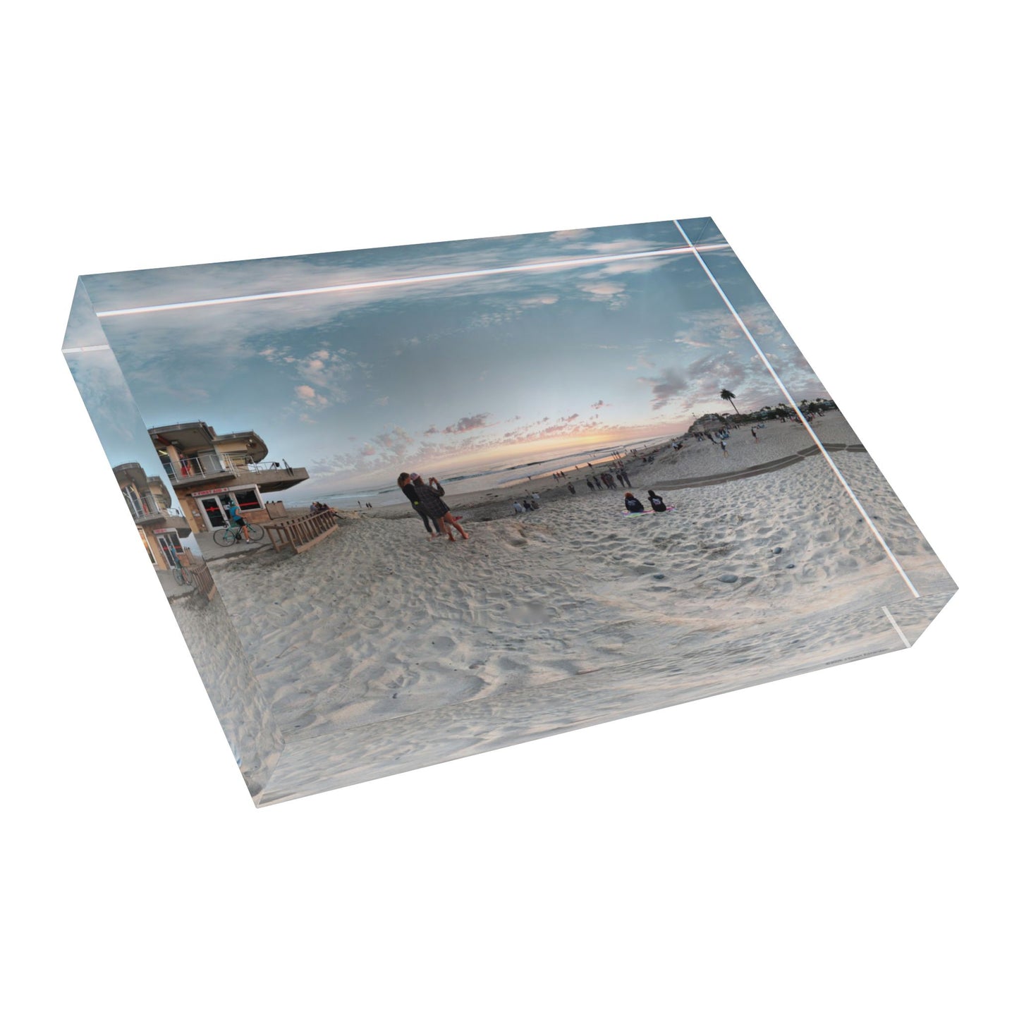 Swamis Vibe Surf and Sunsets Moonlight Beach Panorama #2. Photo Block | Custom Home Decor | Memory Photo Display | Unique Gift for Beach Lovers | Coastal Wall Art