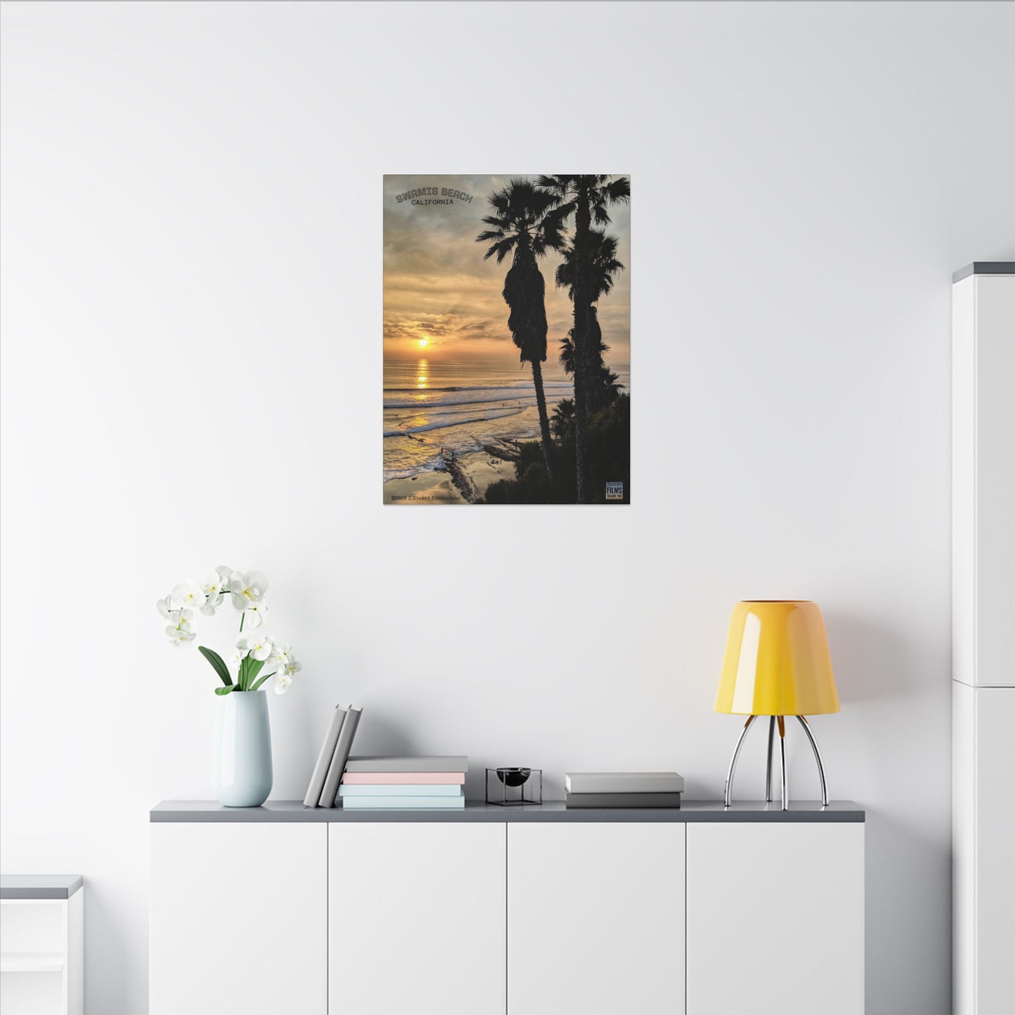 Swamis Vibe Encinitas California JSE Photograph #259 Swamis Winter Sunset Canvas Wall Art, Coastal Home Decor, Beach Vibes, Room Aesthetic, California Sunset, Gift for Ocean Lovers