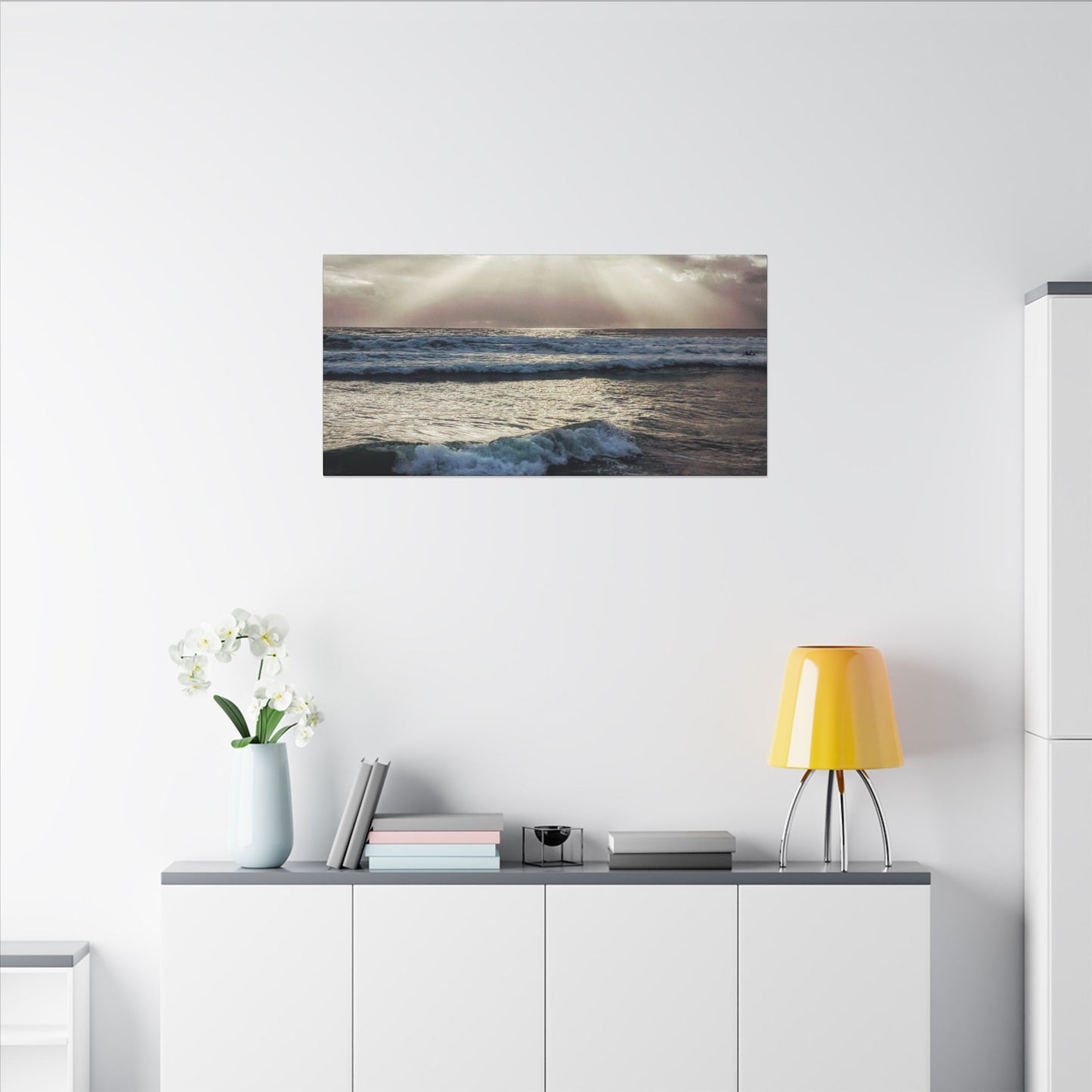 Swamis Vibe Encinitas California JSE Photograph #1256 Swamis Sun Rays Canvas Wall Art, Ocean Sunset Decor, Coastal Home Decor, Beach Wall Art, Nautical Wall Art
