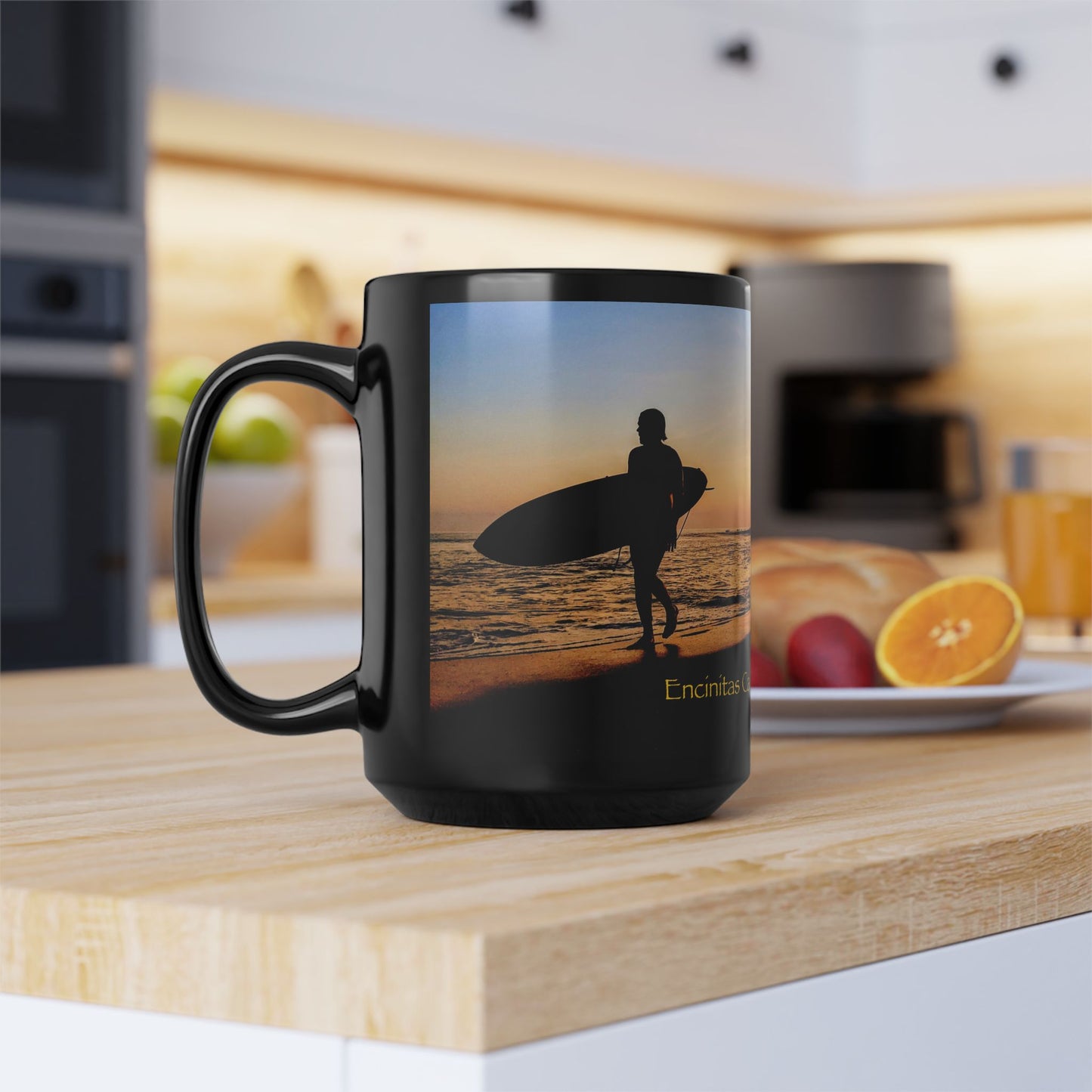 Swamis Vibe Encinitas California JSE Designs #3 Swamis Surfer Ceramic Mug Sunset Beach Vibes Mug, Surfing Gift, Coffee Cup, Ocean Lover, Encinitas California Mug, Beach Decor, Gift for Him/Her